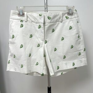 Talbots White Shorts with Embroidered Limes